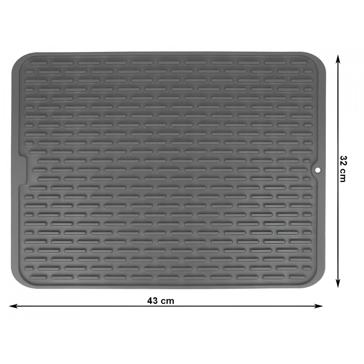 Covoras Scurgere Vase din Silicon, Suport Termorezistent pentru Blat, Material Flexibil si Izolator, 43x32.5 cm, Negru