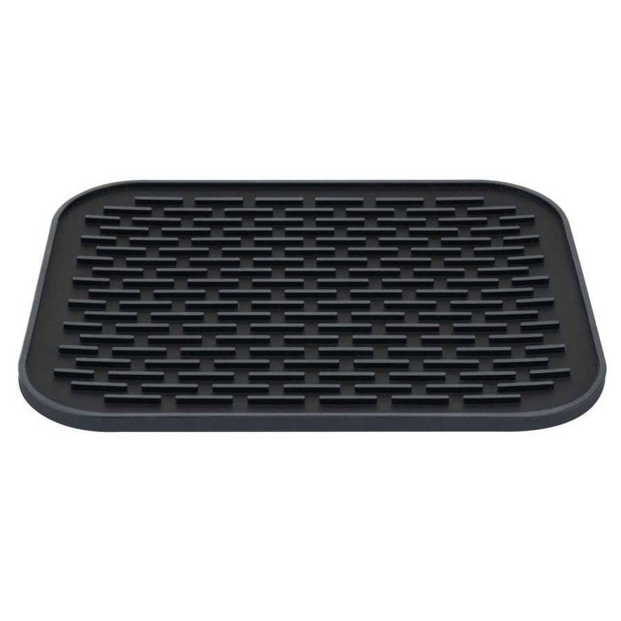 Covoras Scurgere Vase, Suport Termoizolant pentru Blat Bucatarie, Silicon Flexibil Rezistent la Caldura, 30x24 cm, Negru