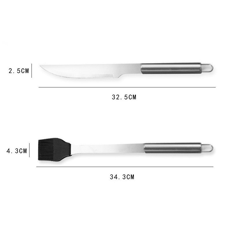Set Ustensile pentru Gratar cu Termometru Digital si Manere Ergonomice, Otel Inoxidabil, Geanta Depozitare Oxford, 14 Piese, Argintiu