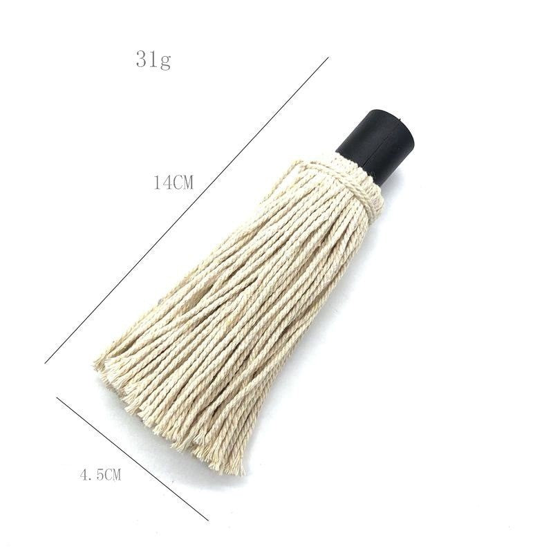 Pensula Tip Matura pentru Gratar, Aplicator Bumbac pentru Sosuri si Ulei, Maner Lung din Lemn cu Agatatoare, 45.5 x 4.5 cm, Maro
