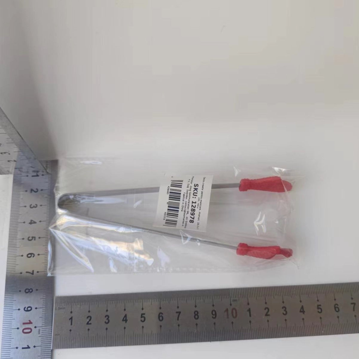 Cleste Bucatarie pentru Servire Alimente, Model Creativ Manusi, Silicon Termorezistent si Inox, 14.5x3 cm, Rosu