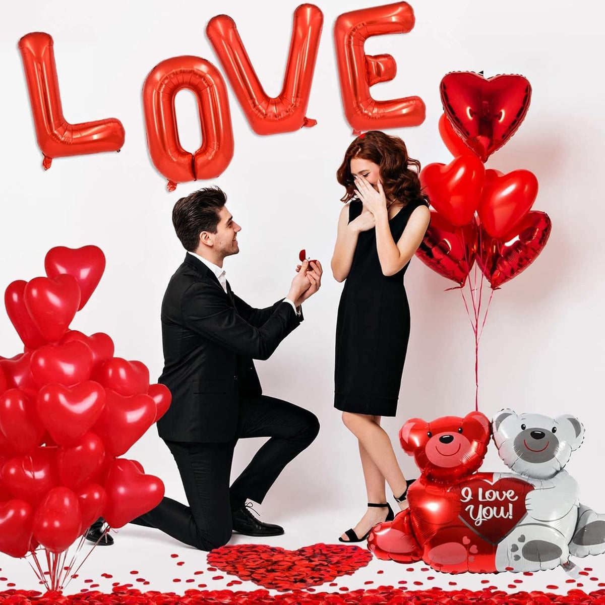 Balon Folie Metalizata Litera O, Decoratiune Petrecere si Aniversare, Umflare Aer sau Heliu, Include Pai, Material Rezistent, 40 cm, Rosu