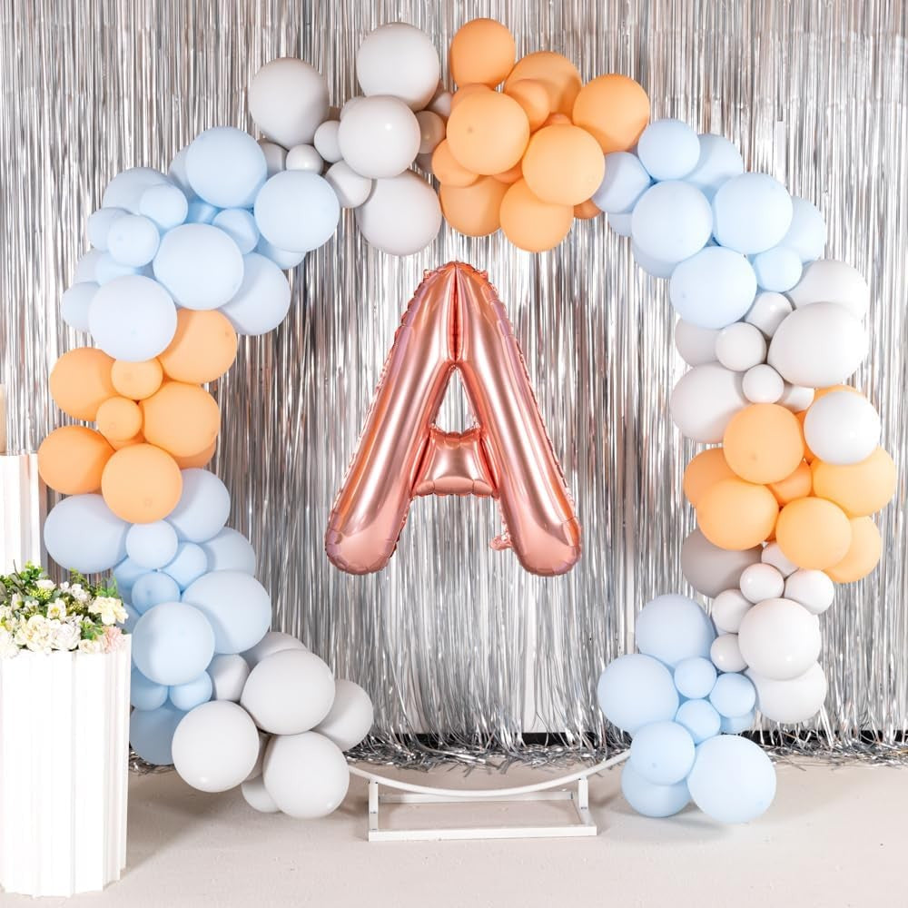 Balon Litera A, Folie Metalizata din Aluminiu, Rezistent la Heliu sau Aer, Include Pai de Umflare, 100 cm, Rose Gold