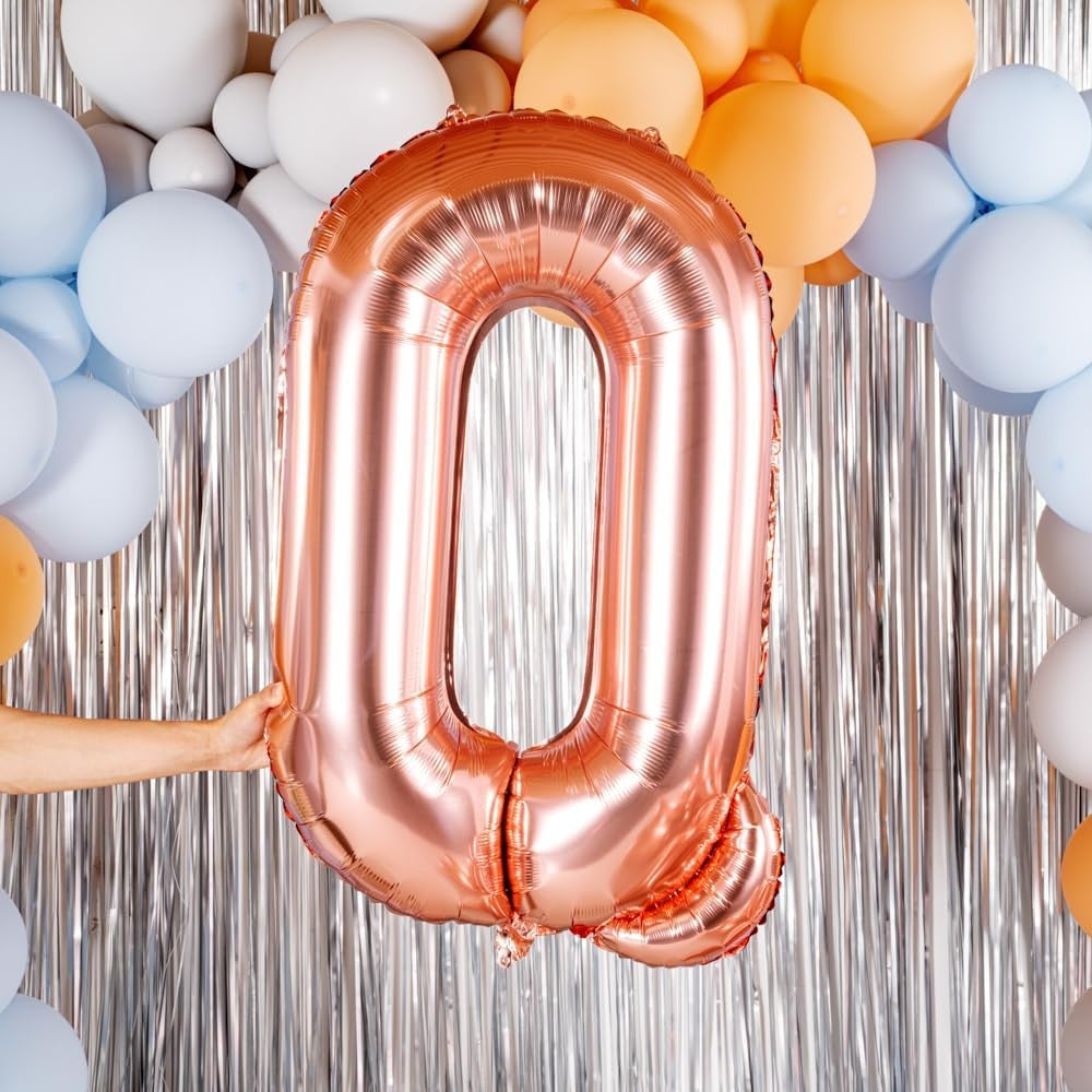 Balon Folie Metalizata Litera Q, Umflare Heliu sau Aer, Material Rezistent, Pai Inclus, 100 cm, Rose Gold
