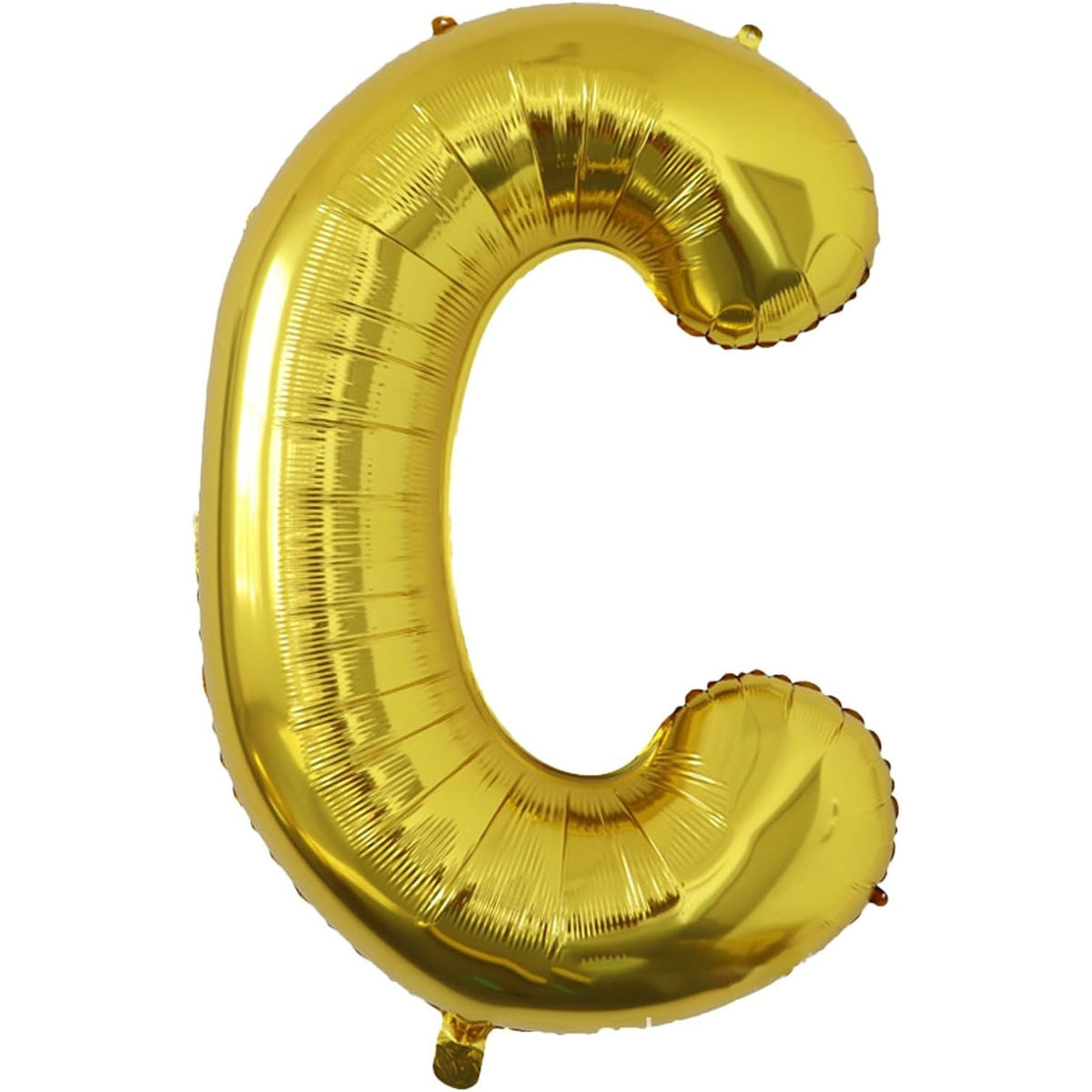 Balon Folie Metalizata Litera C, Model Aniversar Pentru Aer Sau Heliu, Folie Aluminiu, Include Pai Umflare, 80 cm, Auriu