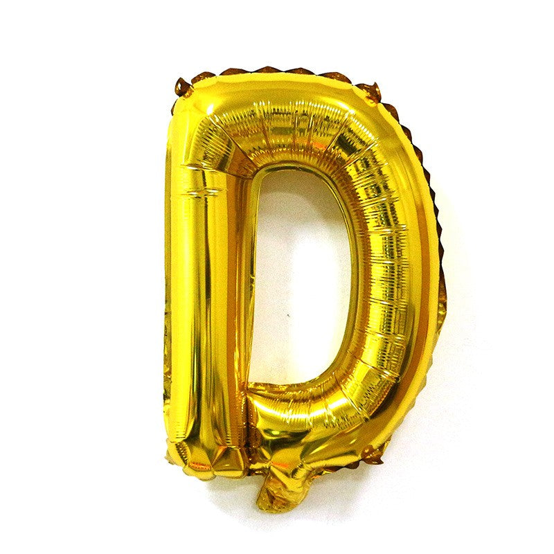 Balon Folie Metalizata Litera D, Inaltime 80 cm, Umflare Heliu sau Aer, Aluminiu, Auriu
