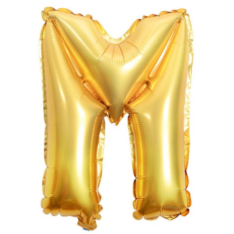 Balon Folie Metalizata Litera M, Ornament Aniversare Umplere Heliu sau Aer, Aluminiu, 80 cm, Auriu
