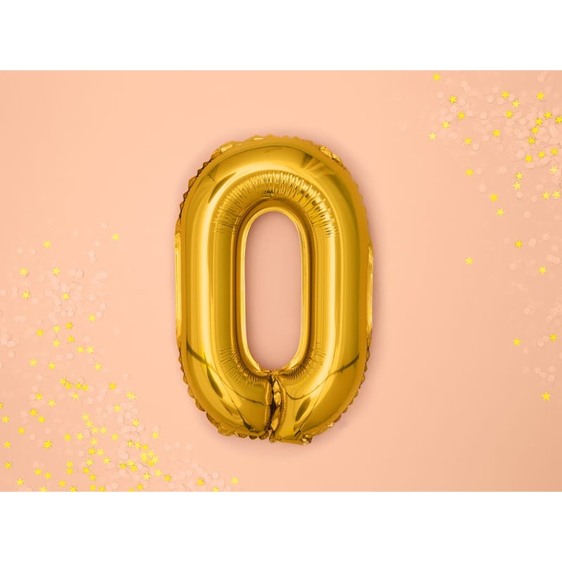 Balon Folie Metalizata Litera O, Balon Aniversar Gigant, Umflare Heliu sau Aer, Include Pai, 80 cm, Auriu