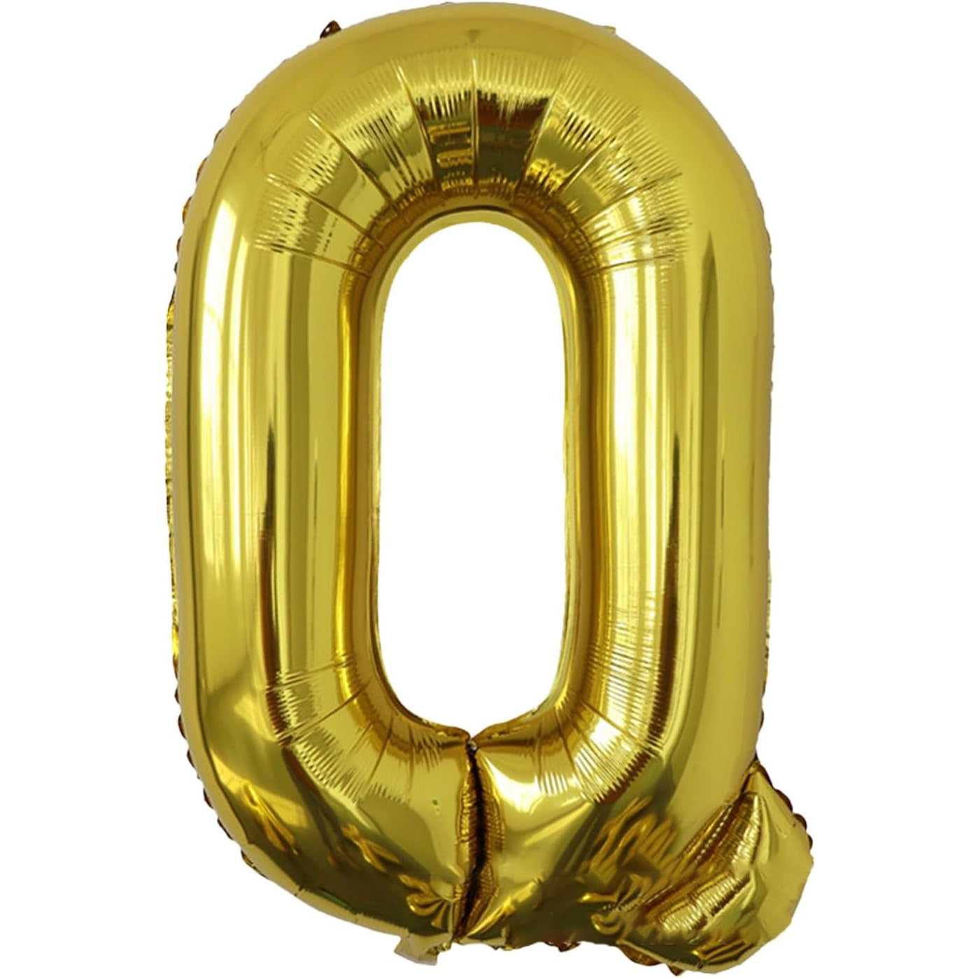 Balon Folie Metalizata Litera Q, Umflare Heliu sau Aer, Aluminiu Rezistent, Set cu Pai Inclus, 80 cm, Auriu