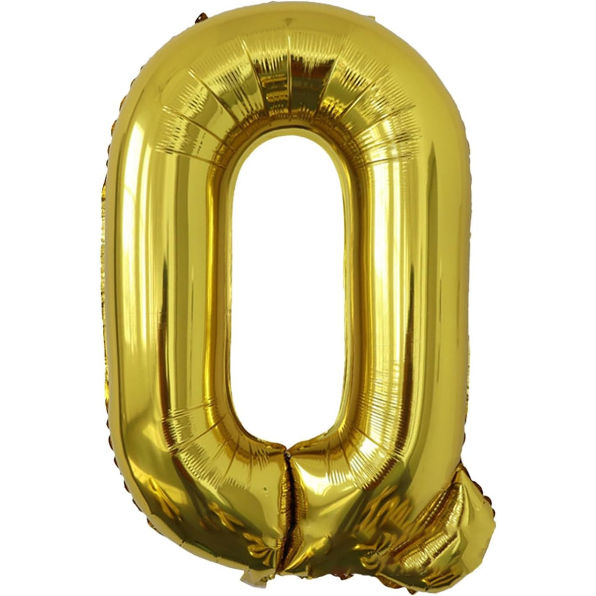 Balon Folie Metalizata Litera Q, Umflare Heliu sau Aer, Aluminiu Rezistent, Set cu Pai Inclus, 80 cm, Auriu