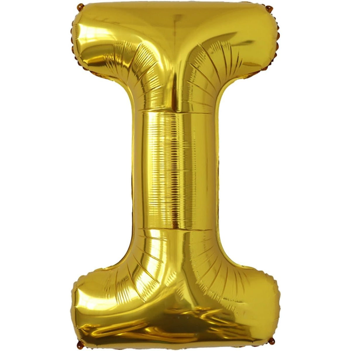 Balon Folie Metalizata Litera I, Dimensiune 80 cm, Umflare cu Heliu sau Aer, Aluminiu, Include Pai, Auriu