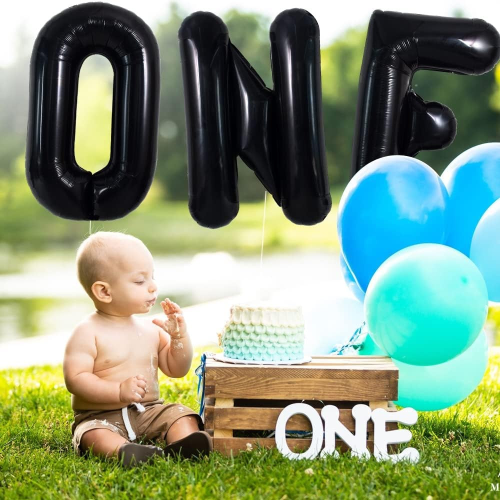 Balon Folie Metalizata Litera N, Decor Petrecere si Aniversare, Umflare Aer sau Heliu, Include Pai, Aluminiu, 40 cm, Negru