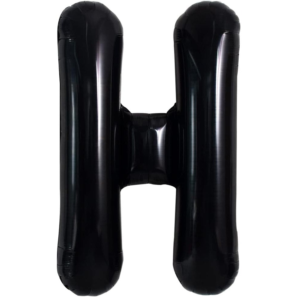 Balon Folie Metalizata Litera H, Pentru Heliu Sau Aer, Decor Petrecere, Aluminiu, 40 cm, Negru