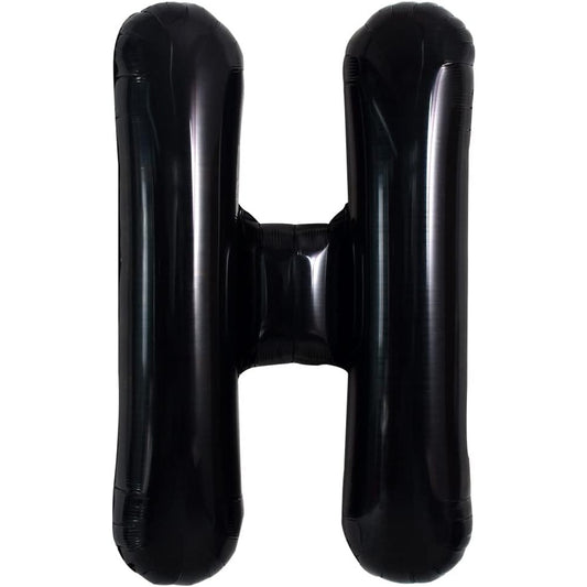 Balon Folie Metalizata Litera H, Pentru Heliu Sau Aer, Decor Petrecere, Aluminiu, 40 cm, Negru
