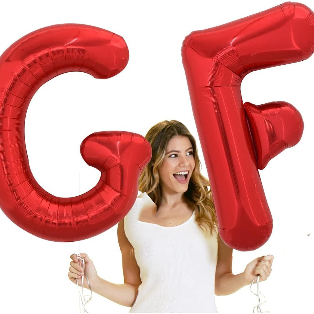 Balon Litera G din Folie Metalizata, Decoratiune Petrecere Aniversara, Aluminiu, Rezistent la Heliu sau Aer, Include Pai de Umflare, 40 cm, Rosu