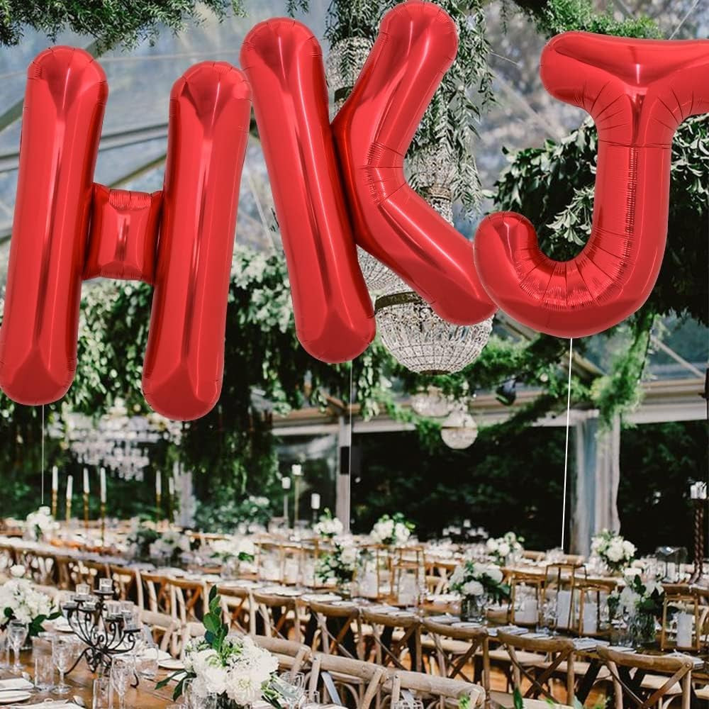 Balon Folie Metalizata Litera J, Decoratiuni Petrecere, Umflare Heliu sau Aer, Material Rezistent, Pai Inclus, 40 cm, Rosu