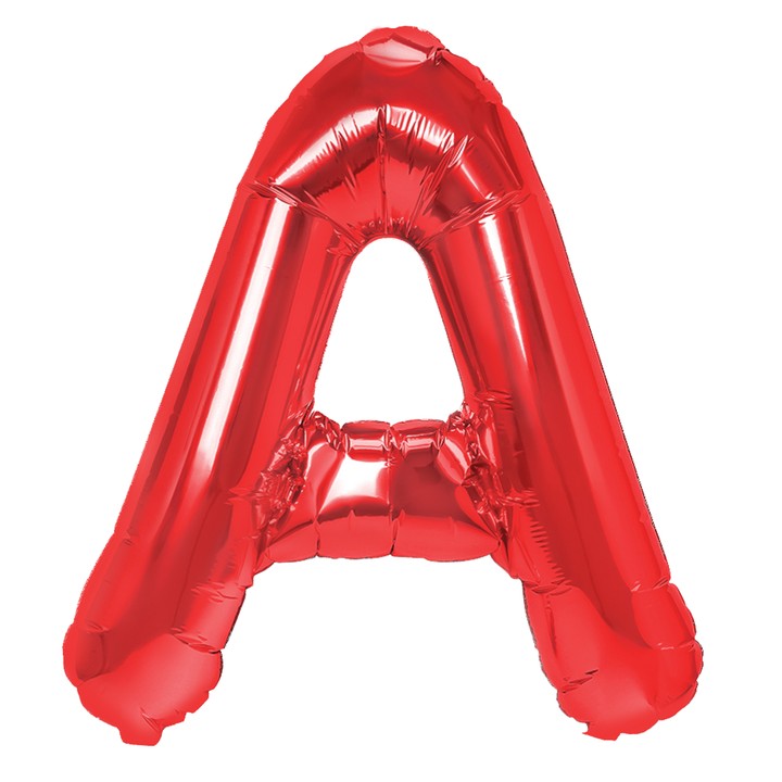 Balon Folie Metalizata Litera A, Decoratiuni Petrecere Aniversara, Material Aluminiu, Compatibil Aer sau Heliu, Include Pai Umflare, Rosu, 40 cm