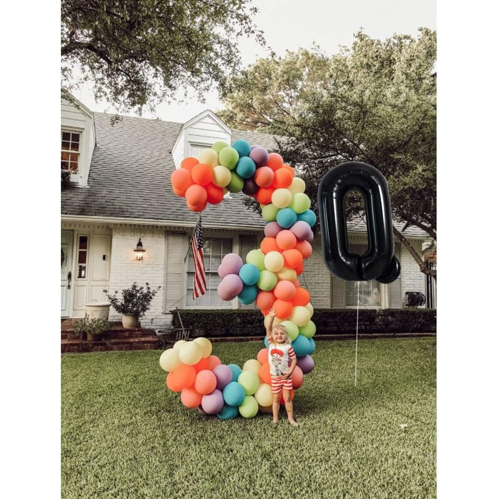 Balon Folie Metalizata Litera Q, Reutilizabil, Compatibil Heliu sau Aer, Pai de Umflare Inclus, 40 cm, Negru