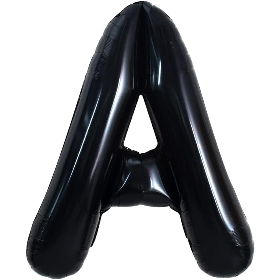Balon Litera A, Balon Folie Metalizata Party, Umflare Aer sau Heliu, Include Pai, 40 cm, Negru