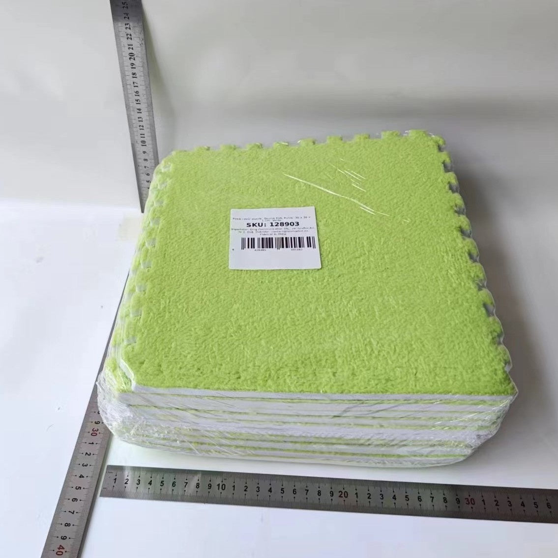 Covor Tip Puzzle Din Spumă EVA, Suprafață Moale Și Pufoasă, Protecție Pardoseală Și Izolare Termică, Set 10 Piese, 30 x 30 x 1 cm, Verde