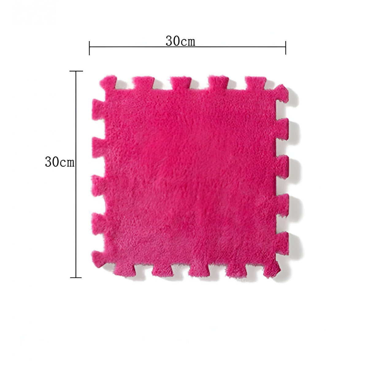 Covor Tip Puzzle, Set 10 Piese din Spuma EVA, Suprafata Moale si Pufoasa, Protectie Podea, Izolant Termic, 30 x 30 x 1 cm, Roz
