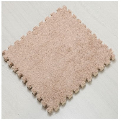 Covor Tip Puzzle, Set 10 Piese, Moale și Pufos, Protecție Termică, Spumă EVA, 30 x 30 x 1 cm, Crem