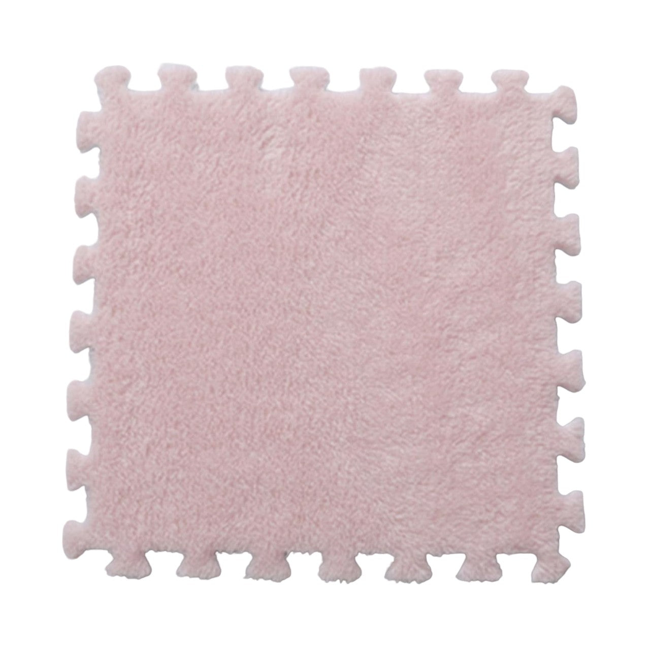 Covor Tip Puzzle, Set 10 Piese din Spuma EVA, Suprafata Moale si Pufoasa, Protectie Podea pentru Copii si Camera de Joaca, 30 x 30 x 1 cm, Roz Pudrat