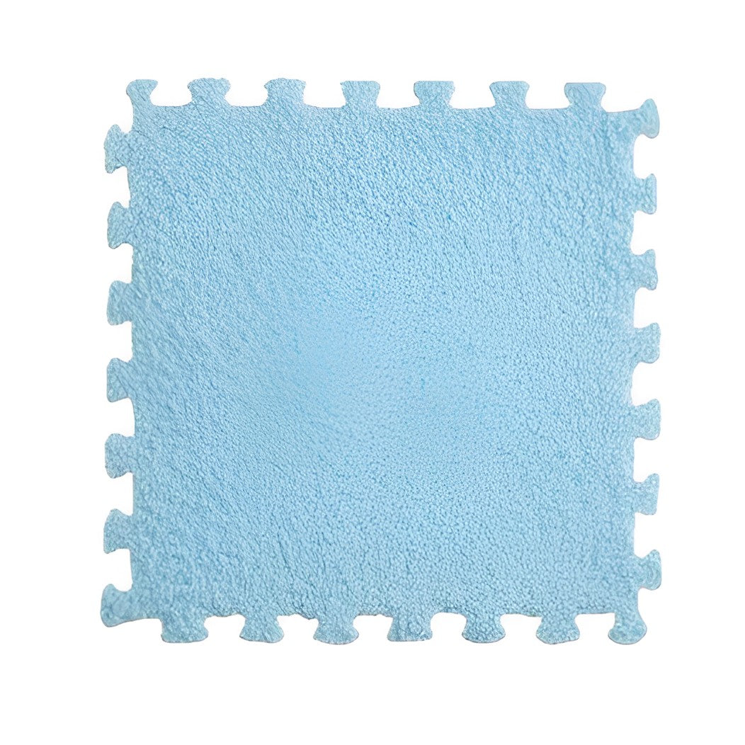 Covor Tip Puzzle Pentru Copii, Suprafata Moale Si Pufoasa, Spuma Eva Termoizolanta, Set 10 Piese, 30 x 30 x 1 cm, Baby Blue