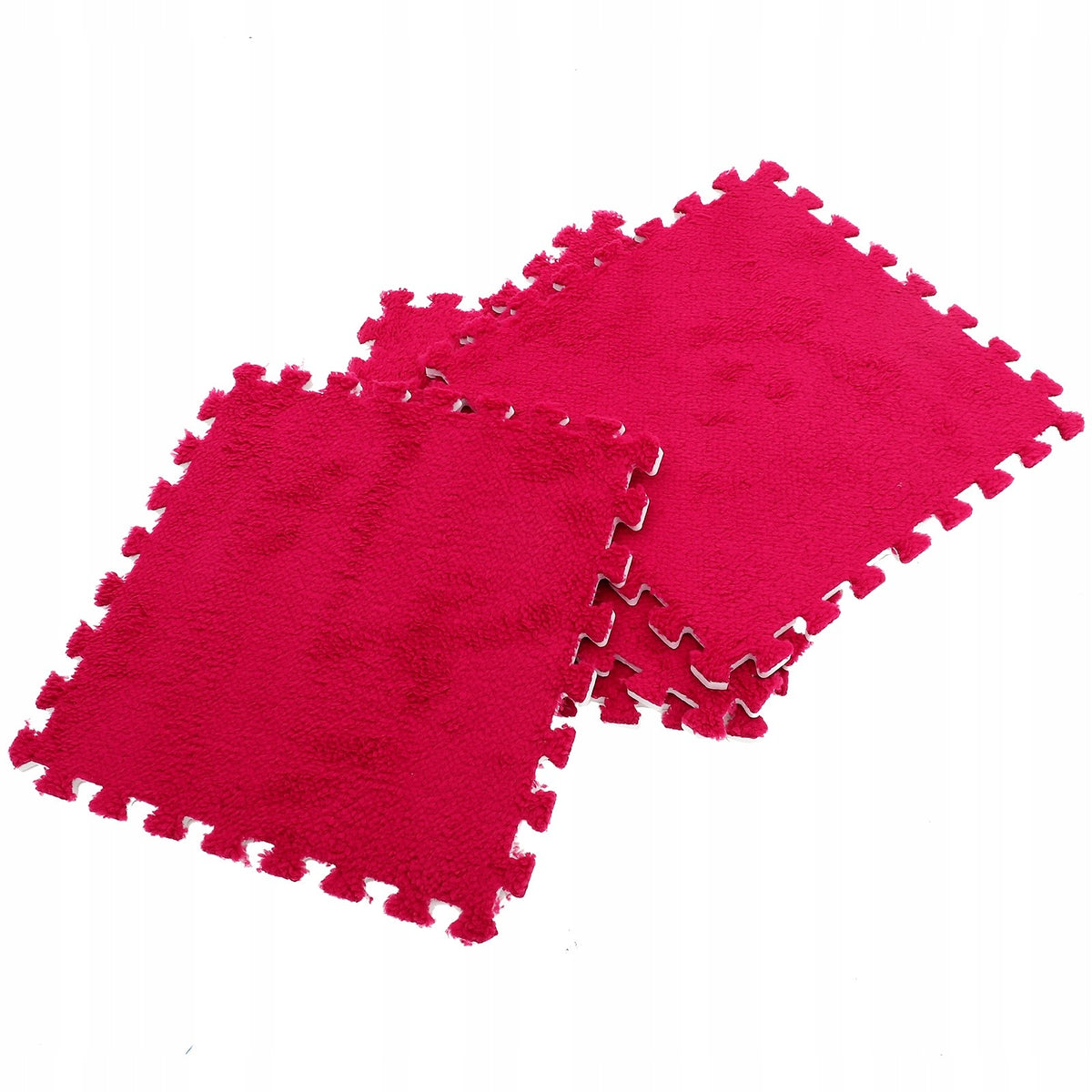 Covor Tip Puzzle Pentru Copii, Suprafata Pufoasa Din Spuma EVA, Protectie Pardoseala Si Izolare Termica, Set 10 Piese, 30 x 30 x 1 cm, Rosu