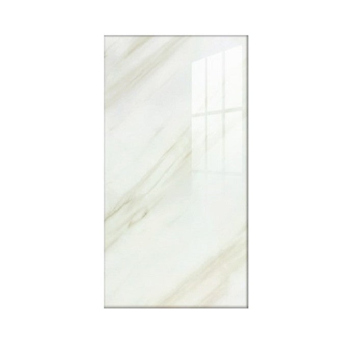 Set 10 Placi Tapet Autocolant, Panou Decorativ Perete Imitatie Marmura, PVC Impermeabil, 60 x 30 cm, Grosime 1.5 mm, Suprafata 1.8 mp, Galben/Alb