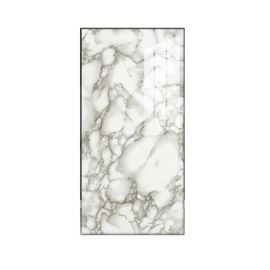 Placi Tapet Autoadezive, Model Imitatie Marmura, Panou Perete PVC Impermeabil, Set 10 Bucati, 60 x 30 cm, Grosime 1.5 mm, Suprafata 1.8 mp, Gri/Alb