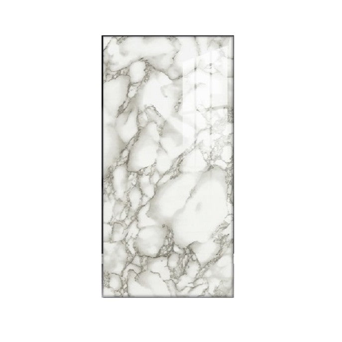 Placi Tapet Autoadezive, Model Imitatie Marmura, Panou Perete PVC Impermeabil, Set 10 Bucati, 60 x 30 cm, Grosime 1.5 mm, Suprafata 1.8 mp, Gri/Alb