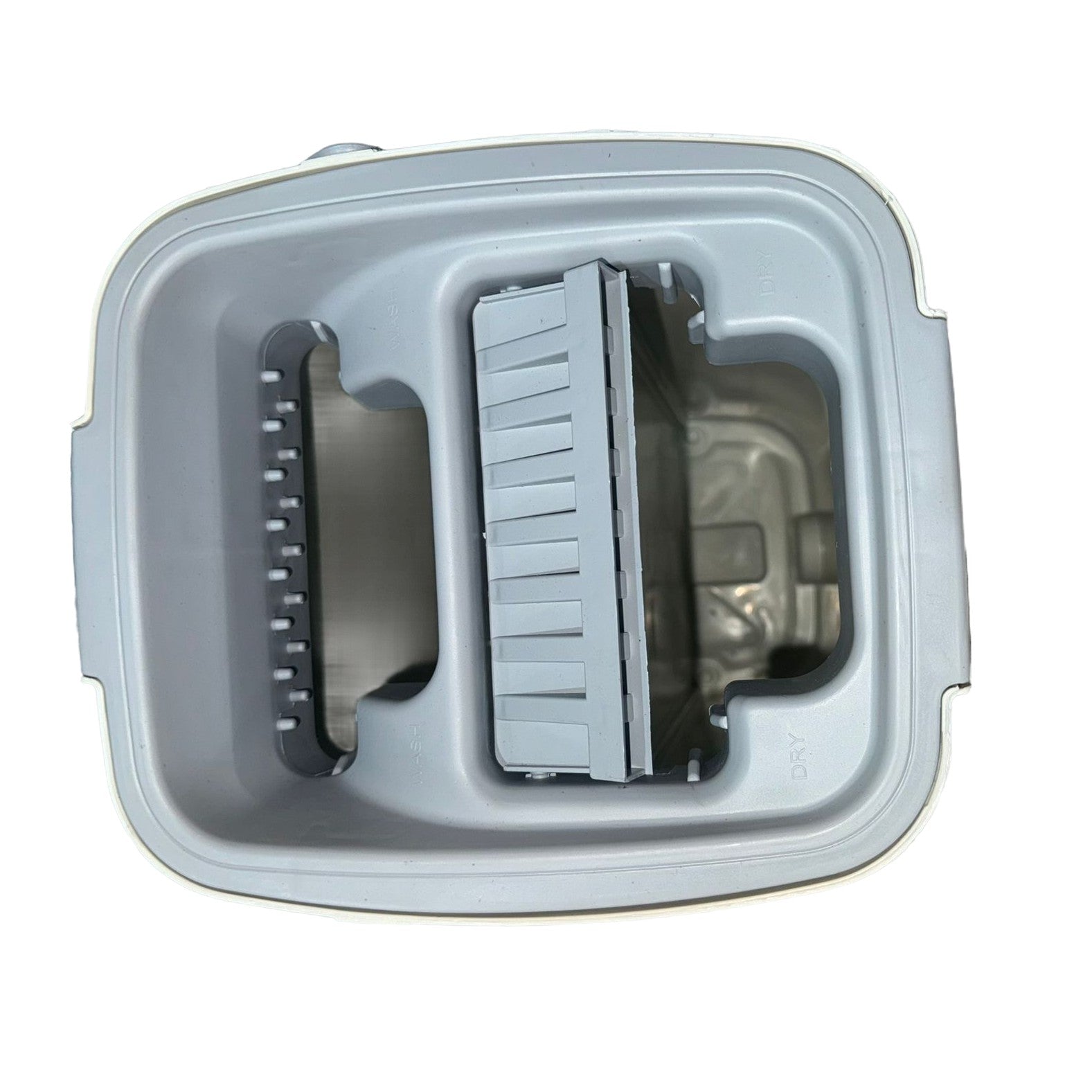 Set de Curatenie cu Mop Plat si Galeata, Stoarcere Fara Maini si Rotire 360 Grade, Tija Inox Telescopica, Plastic si Microfibra, 5.7 l, 4 Rezerve Incluse, Albastru/Alb