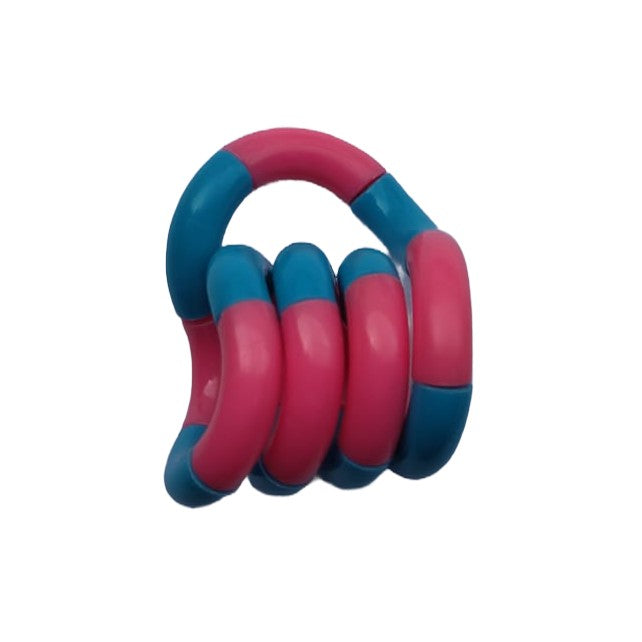 Jucarie Senzoriala Antistres Fidget Twist, Miscari Infinite de Decompresie, Plastic, 2 Culori, Roz/Albastru, +3 Ani