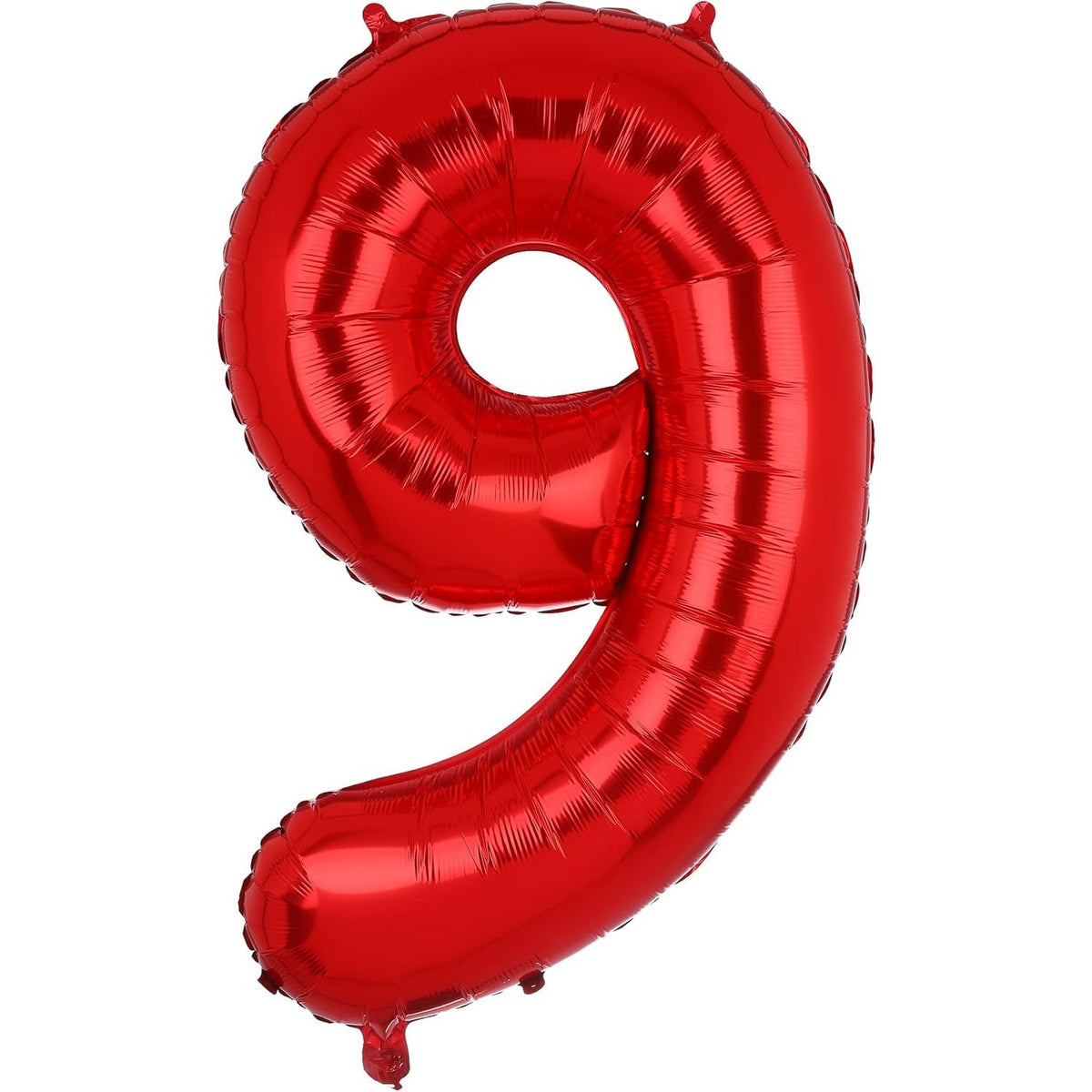 Balon Aniversar Cifra 9, Figurina Gigant 100 cm, Umflare Aer sau Heliu, Folie Metalizata, Pai Inclus, Rosu