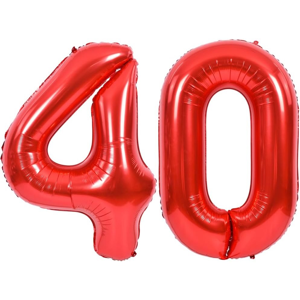 Balon Aniversar Cifra 0, Figurina din Folie de Aluminiu Metalizata, Umflare Aer sau Heliu, Pai Inclus, 80 cm, Rosu