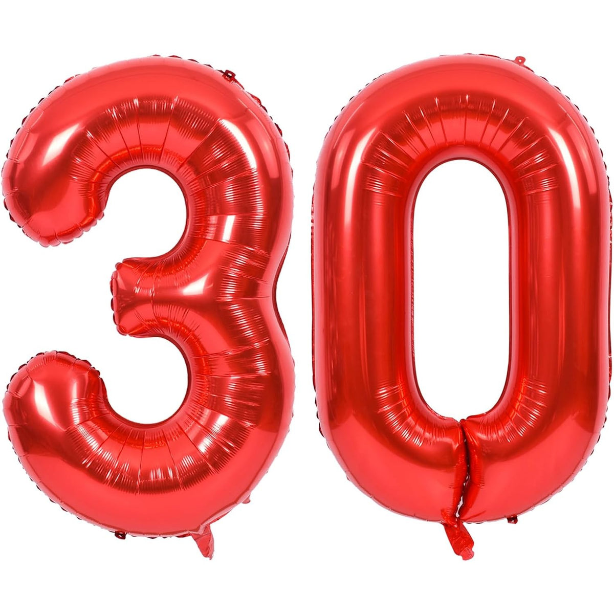 Balon Aniversar Cifra 0, Figurina din Folie de Aluminiu Metalizata, Umflare Aer sau Heliu, Pai Inclus, 80 cm, Rosu