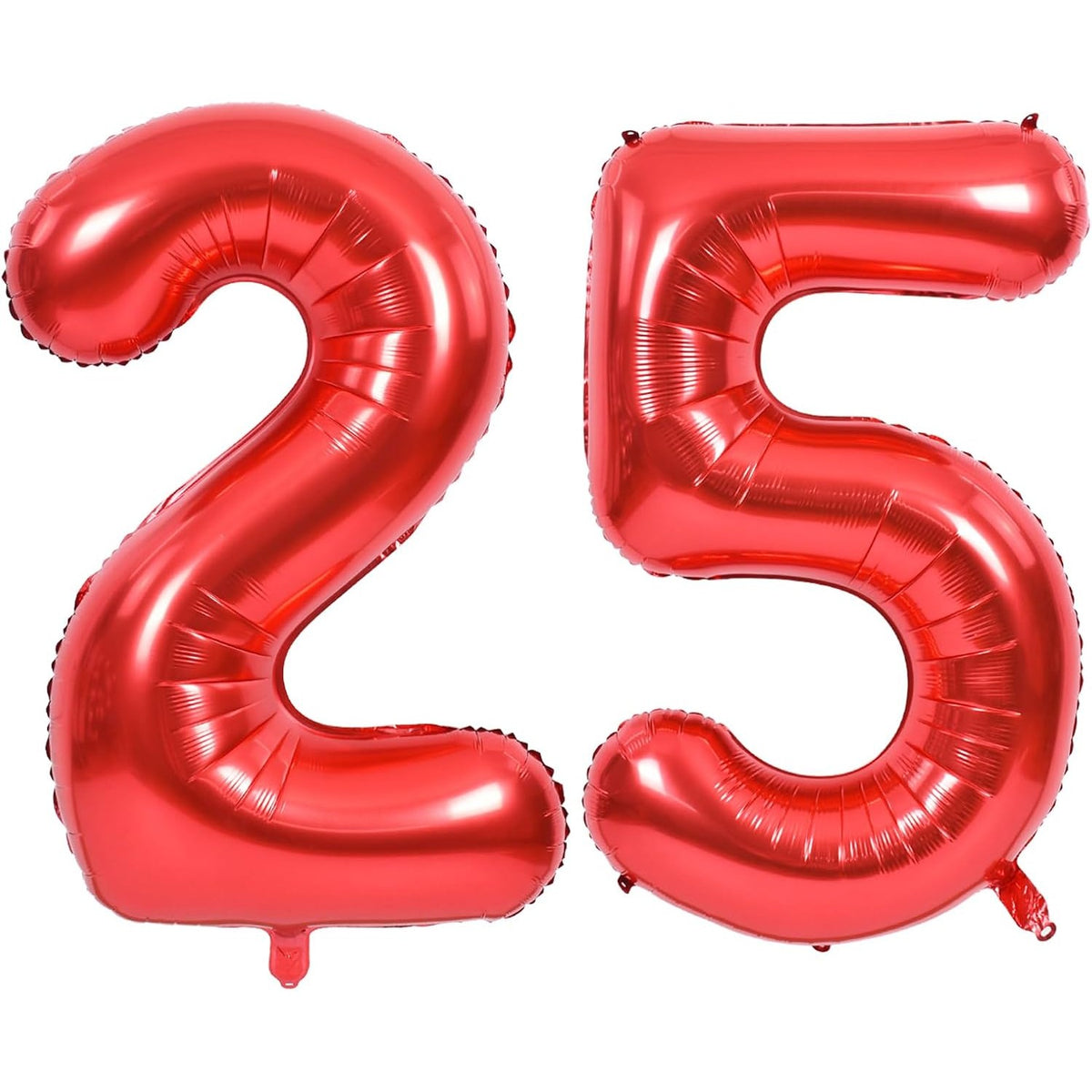 Balon Aniversar Cifra 5, Figurina din Folie Metalizata, Umflare cu Aer sau Heliu, Include Pai, Inaltime 80 cm, Rosu