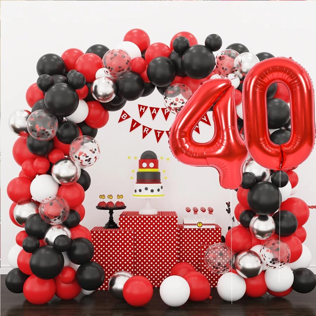 Balon Aniversar Cifra 4, Figurina din Folie de Aluminiu Metalizata, Umflare cu Aer sau Heliu, Inaltime 80 cm, Rosu
