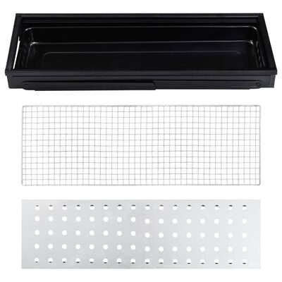 Gratar Portabil pentru Camping si Picnic, Gratar Compact din Metal Robust pentru Gradina si Terasa, 60x22x23 cm, Negru