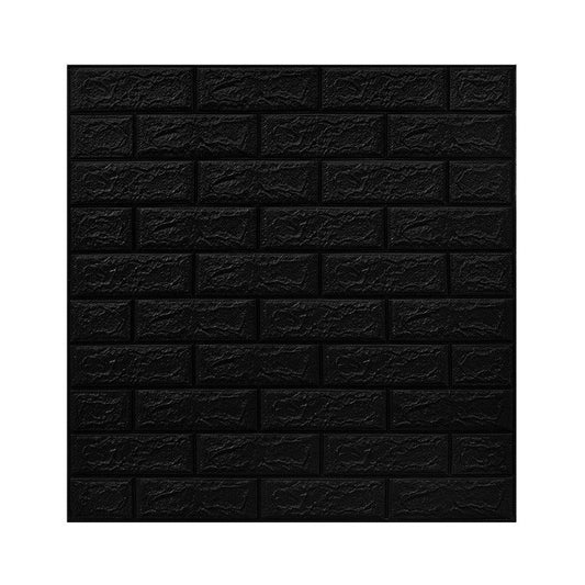 Set Tapet 3D Autoadeziv, Model Caramida, Panouri Perete Impermeabile si Izolante, Spuma Polietilena XPE, 70 x 77 cm, Grosime 3 mm, Suprafata 5.3 mp, 10 Placi, Negru