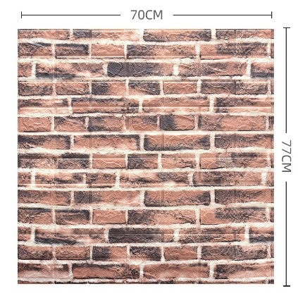 Tapet 3D Autoadeziv, Model Caramida, Panouri Decorative Perete, Spuma Polietilena XPE, Impermeabil si Izolant Termic, Set 10 Placi, 70 x 77 cm, Grosime 3 mm, Acoperire 5.3 mp, Caramida Rosie