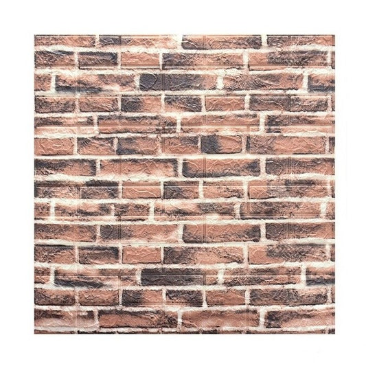 Tapet 3D Autoadeziv, Model Caramida, Panouri Decorative Perete, Spuma Polietilena XPE, Impermeabil si Izolant Termic, Set 10 Placi, 70 x 77 cm, Grosime 3 mm, Acoperire 5.3 mp, Caramida Rosie