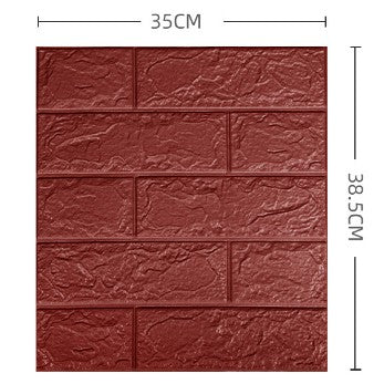 Set 10 Placi Tapet 3D Autoadeziv, Model Caramida, Panouri Decorative de Perete, Spuma Polietilena XPE, Impermeabil si Izolant, 35 x 38 cm, Grosime 3 mm, Acoperire 1.33 mp, Maro