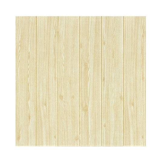 Set 10 Placi Tapet 3D Autoadeziv, Panouri Perete Interior cu Aspect Lemn, Rasina Ecologica, Izolatie Termica si Fonica, 70 x 70 cm, Grosime 3 mm, Acoperire 4.9 mp, Crem