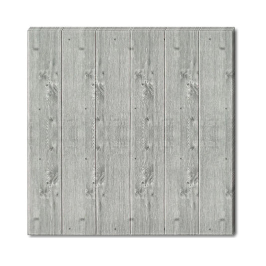 Tapet 3D Autoadeziv Tip Placi De Lemn, Panouri Decorative Din Rasina, Izolatie Fonica Si Termica, Set 10 Bucati, 70 x 70 cm, Grosime 3 mm, Suprafata 4.9 mp, Gri Inchis