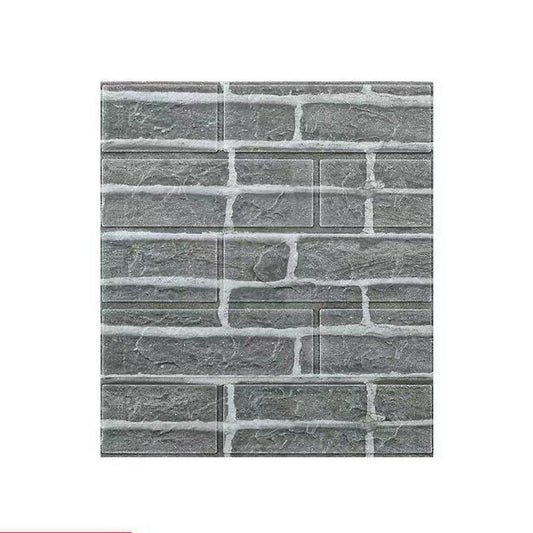 Set Placi Tapet 3D Autoadeziv, Model Caramida, Panouri Perete Impermeabile din Spuma Polietilena XPE, 35 x 38 cm, 3 mm Grosime, 1.33 mp, Gri, 10 Bucati