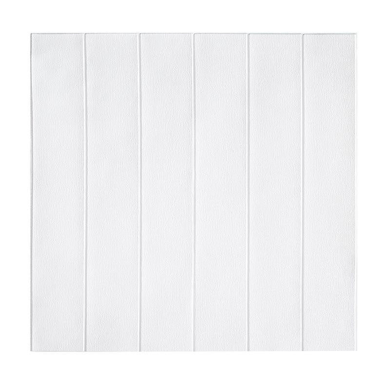 Tapet 3D Autoadeziv, Placi Decorativ Perete Tip Lemn, Izolatie Fonica si Termica, Rasina Ecologica, Set 10 Bucati, 70 x 70 cm, 3 mm, 4.9 mp, Alb