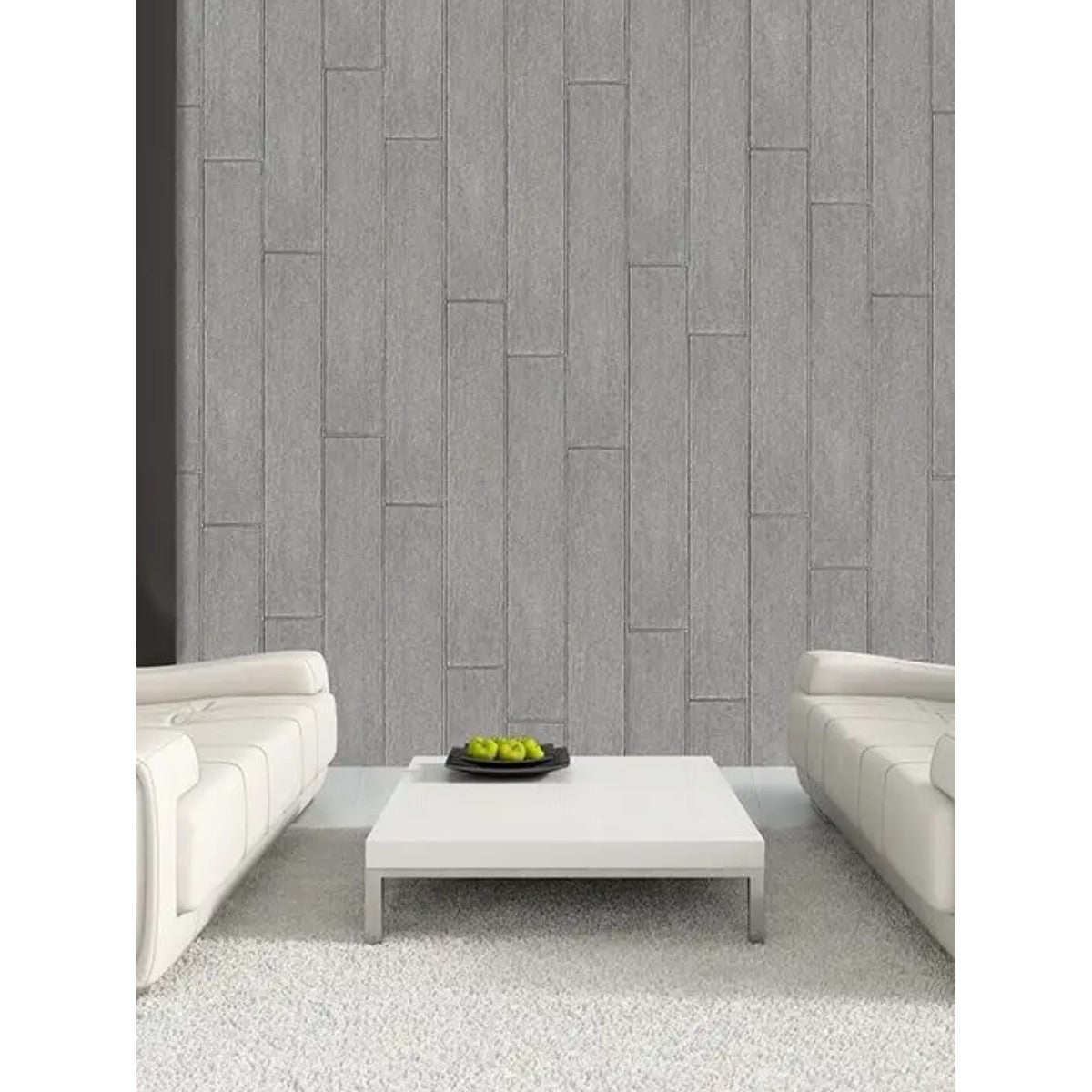 Tapet 3D Autoadeziv, Panouri Perete Tip Placi de Lemn, Izolatie Fonica si Termica, Rasina Ecologica, Set 10 Bucati, 70 x 70 cm, Grosime 3 mm, Acoperire 4.9 mp, Gri
