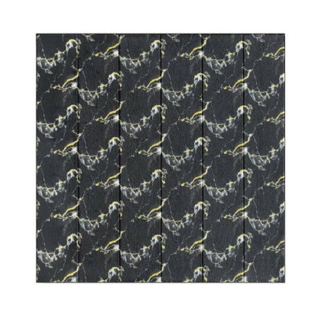 Set 10 Placi Tapet 3D Autoadeziv, Aspect Lemn, Izolant Fonic si Termic, Rasina Ecologica, 70 x 70 cm, Grosime 3 mm, 4.9 mp, Negru